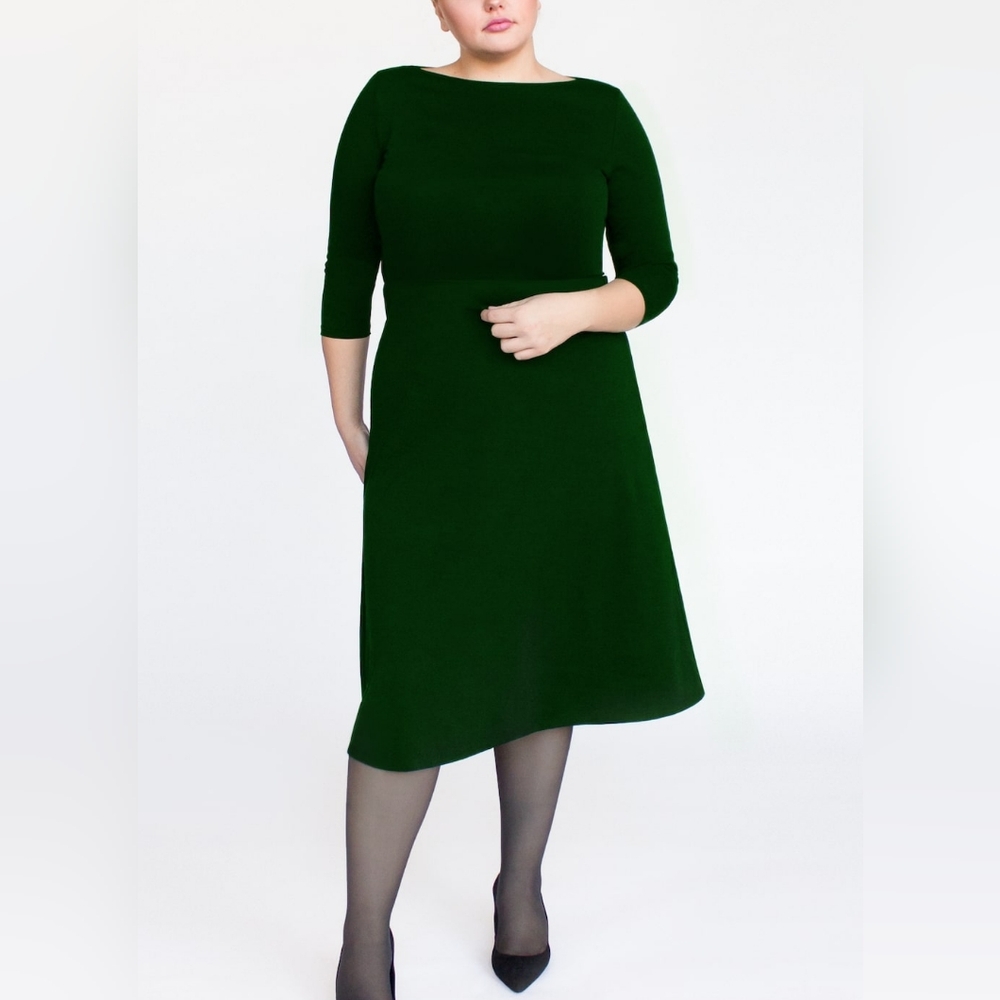 Boat neck midi dress- Cobalt St